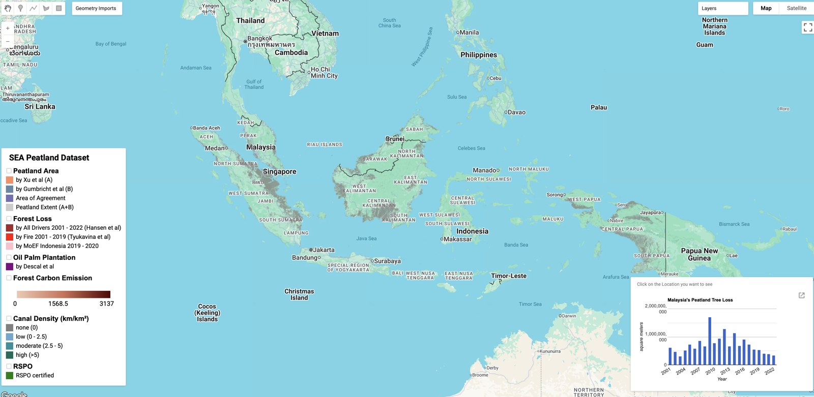 Preview of the SEA Peatland interactive map